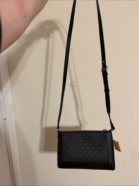 Michael Kors Black MK Logo Crossbody Bag